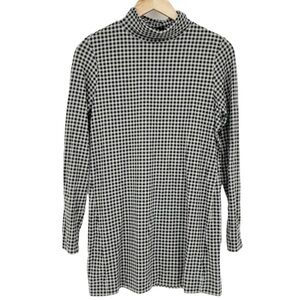 JJill Black & Grey Plaid‎ Luxe Supima Turtleneck Tunic